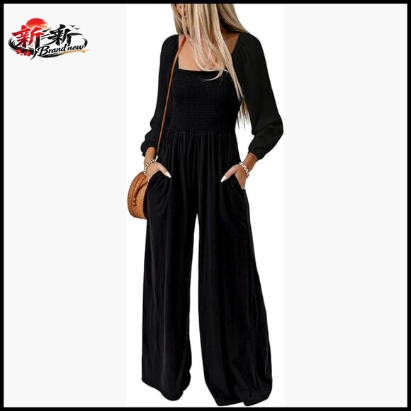 Sleeveless Wide Leg Jumpsuit with Pockets Loose Fit